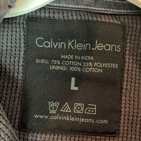 Calvin Klein  Charcoal Zip-Up sweatshirt  with Buttoned Pocket - Picture 8 of 12